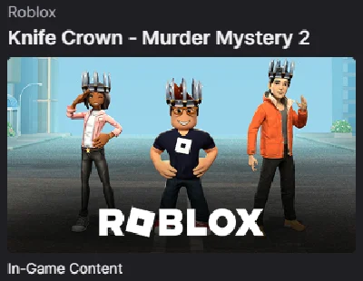 Roblox 🔑 Knife Crown - Murder Mystery 2 🔑