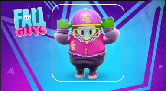 FALL GUYS Purple Hipster Costume CODE GLOBAL IN-GAME