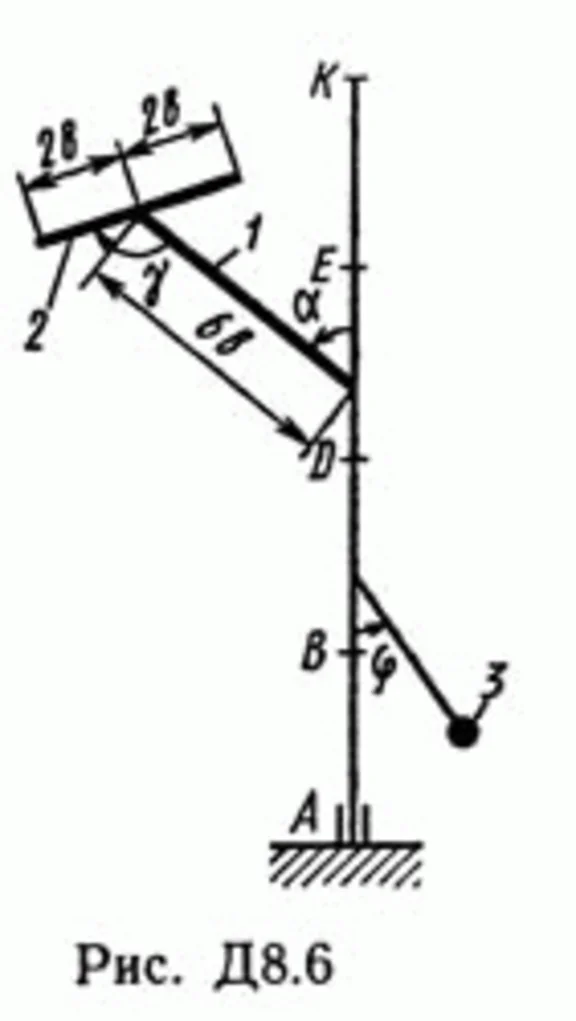Решение задачи Д8 В67 (рис 6 усл 7) теормех Тарг 1989 г