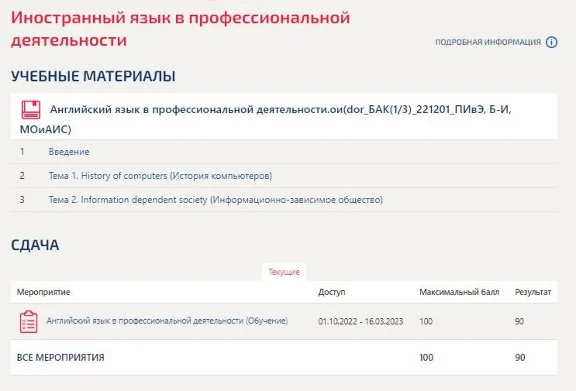 Foreign in professional activity MY MIT