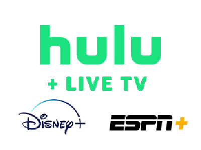 HULU  + Live TV, Disney+ (No Ads), and ESPN+