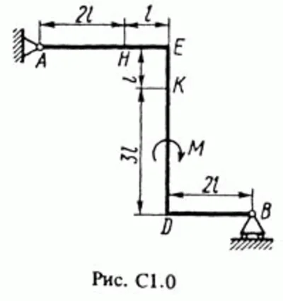 Задача С1 Вариант 02 (рис. 0 усл. 2) термех Тарг 1988 г