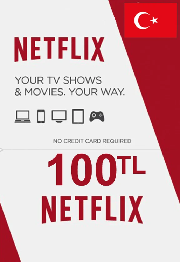 🔶Netflix 100 TL - Gift Card Code (Turkey) TR