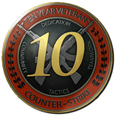 6 dig 2003г +ПЕРВАЯ ПОЧТА 10 лет ветеран CS GO медаль