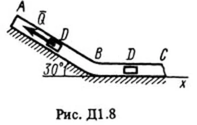 Решение  Д1 Вариант 83 (рис. 8 усл. 3) термех Тарг 1988