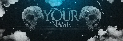 Psd-шаблон баннер (шапки) для Twitch Череп