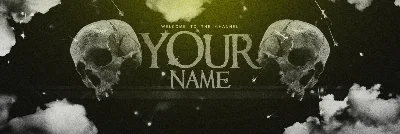 Psd-шаблон баннер (шапки) для Twitch Череп