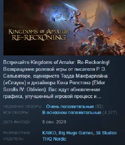 Kingdoms of Amalur: Re-Reckoning FATE Edition Steam KEY