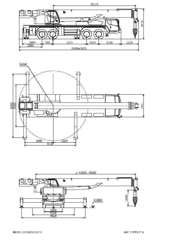 Crane drawing ZOOMLION ZTC800V552 (dynamic block)