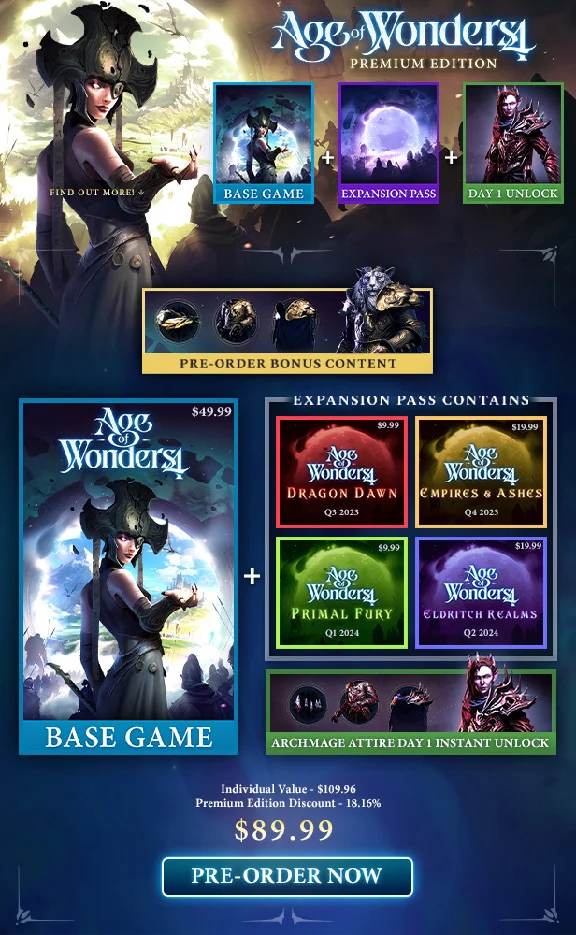 AGE OF WONDERS 4 PREMIUM 💳STEAM KEY ✅ RUSSIA/CIS/TR