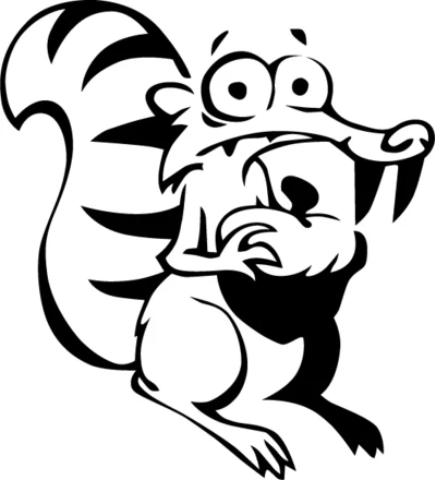 Vector stencil Prehistoric squirrel