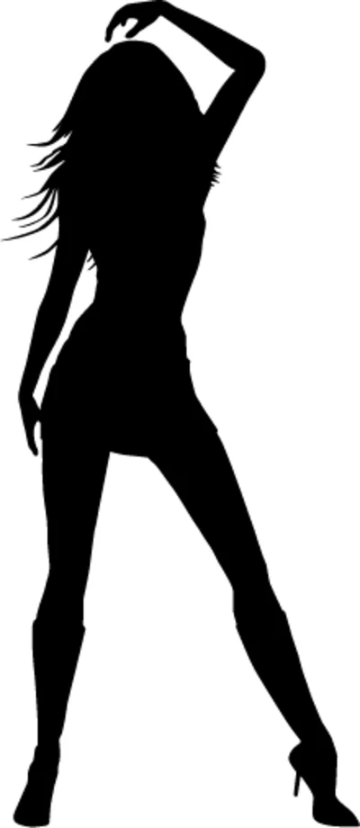 Vector Stencil Dancing girl