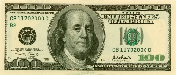 Scanned images of American dollars