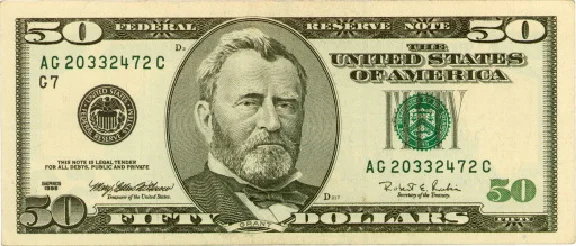 Scanned images of American dollars