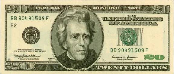 Scanned images of American dollars