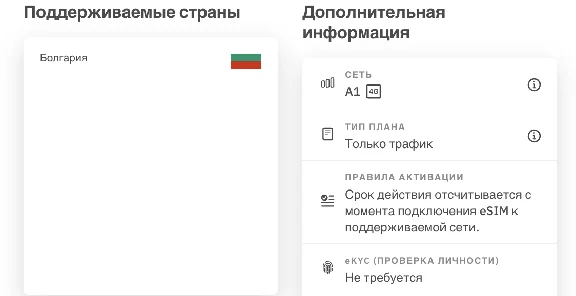 eSIM - Travel SIM card - Bulgaria