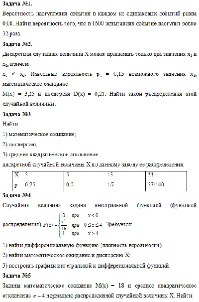 13 заданий по высшей математике