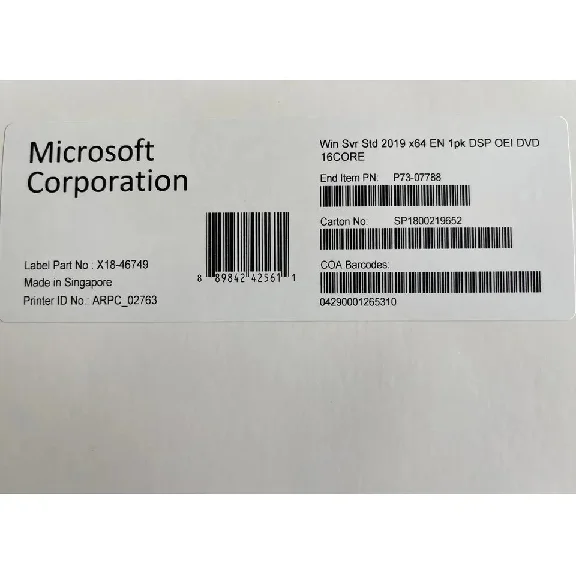 📢Microsoft Windows 2019 Server Standard 16 Core