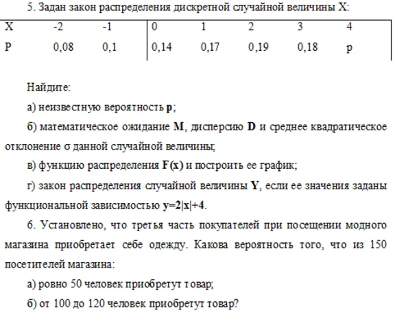Высшая математика, РГТЭУ