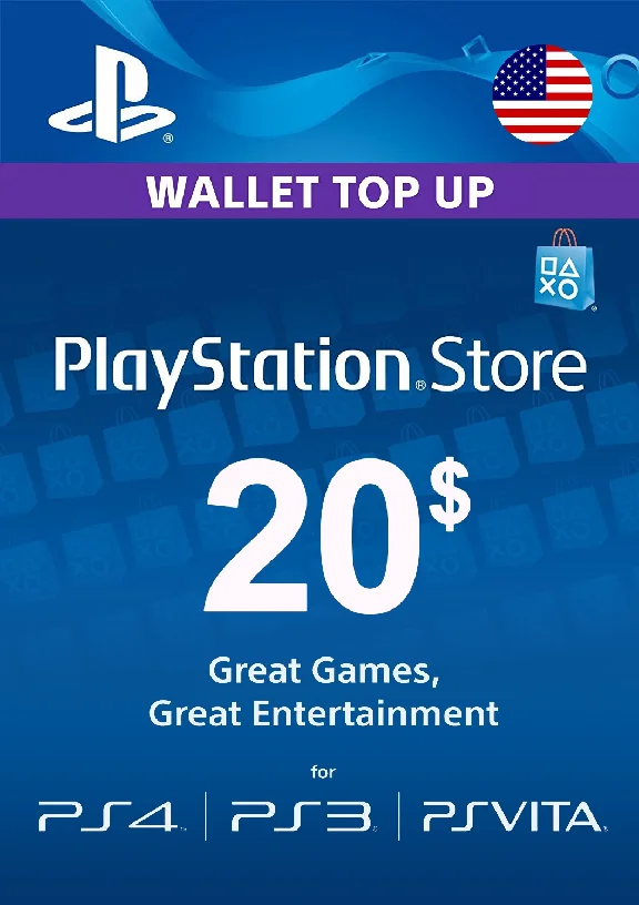 ⚡️ (PSN) Playstation Network 🔵 20$ (US) 🔑 [0%Fee]