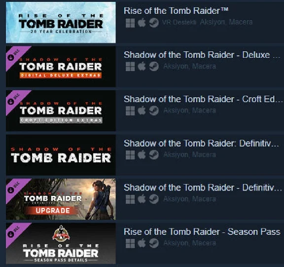 ❤️ Tomb Raider Collection + DLC´s Steam Offline