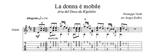 La donna è mobile (Verdi - Rigoletto) guitar cover