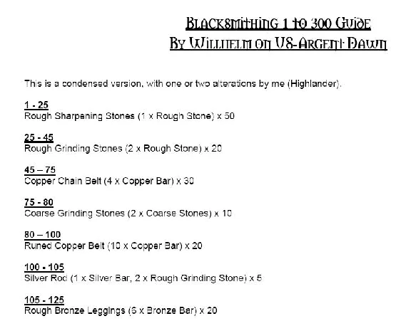 World of Warcraft (WoW) Quick Guide pumping all trade professions 0-375