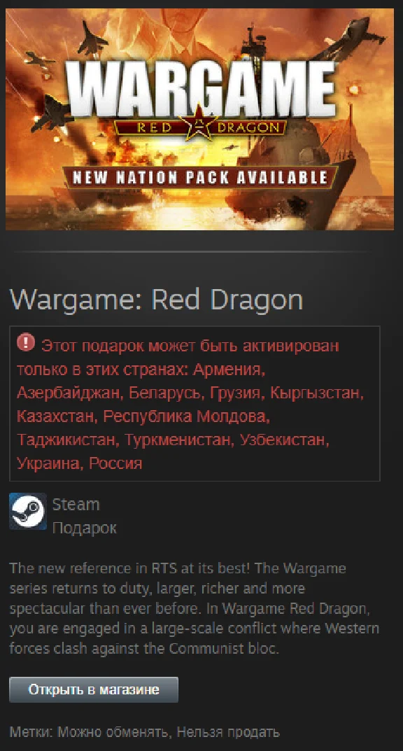 Wargame: Red Dragon STEAM Gift - RU/CIS