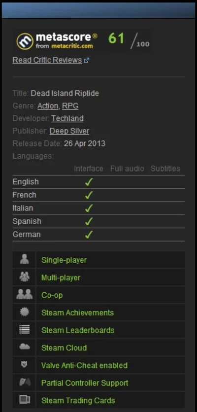 Dead Island Riptide (ROW) - STEAM Gift RegFree