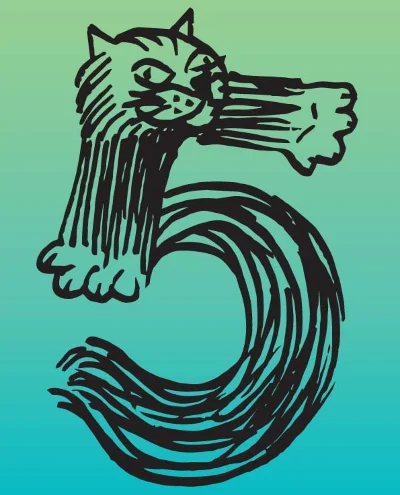 Векторные рисованные цифры в виде кошек