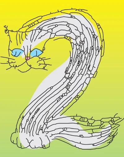 Векторные рисованные цифры в виде кошек