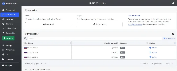 CAP Feelingsurf.fr account with a balance of 11 648 cr