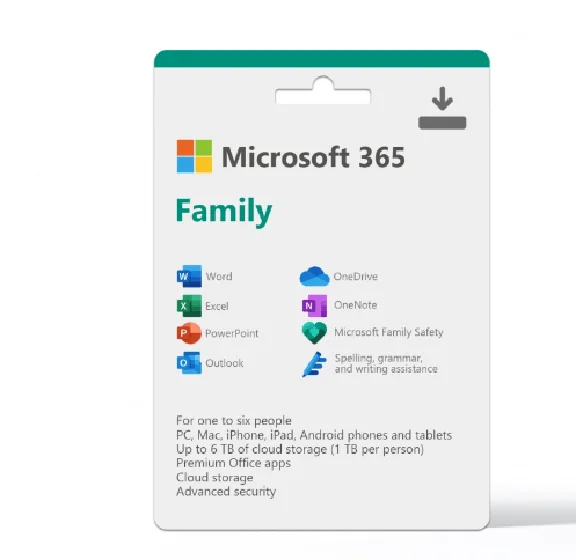 MICROSOFT OFFICE 365 FOR FAMILY 3 MONTHS GLOBAL KEY