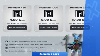 ⭐️ ROBLOX PREMIUM 🚀 - 450/1000/2200 ROBUX 🎲 FAST ❤️