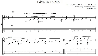Give In To Me (Michael Jackson) Hom and tabs for guitar