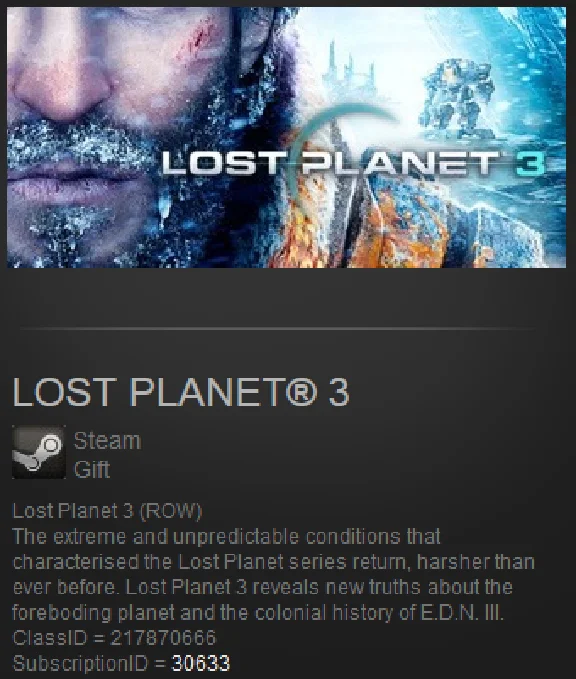 Lost Planet 3 (Steam Gift ROW / Region Free)