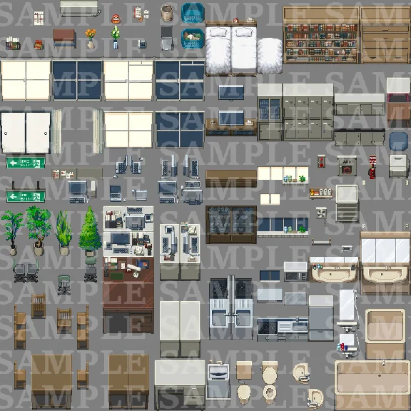 RPG Maker MZ - DorapixelMapChips  - Modern JP Interiors