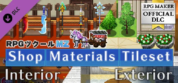 RPG Maker MZ - Shop Materials Tileset - Interior / Exte
