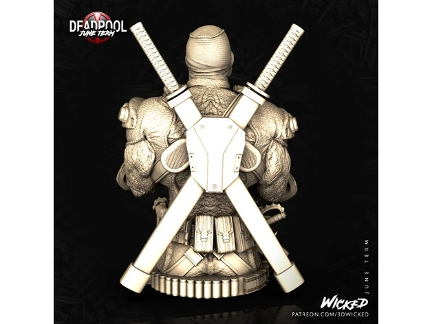 MARVEL DEADPOOL BUST: TESTED AND READY FOR 3D PRINTING