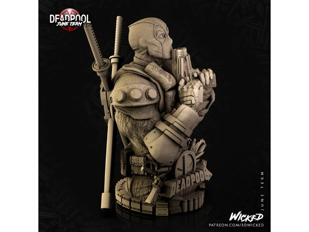 MARVEL DEADPOOL BUST: TESTED AND READY FOR 3D PRINTING