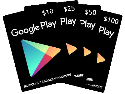 Подарочная карта оплата Google Play 10 - 100 долл