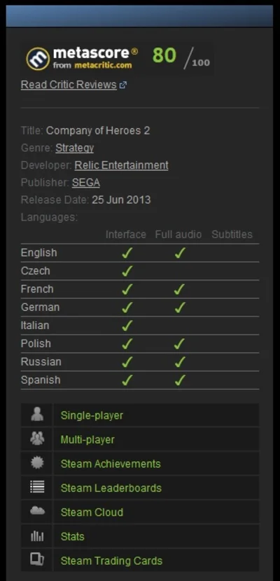 COMPANY OF HEROES 2 RU(Steam Gift  RU/CIS/*)