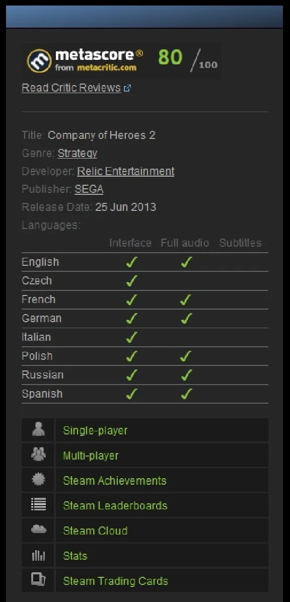 COMPANY OF HEROES 2 RU(Steam Gift  RU/CIS/*)