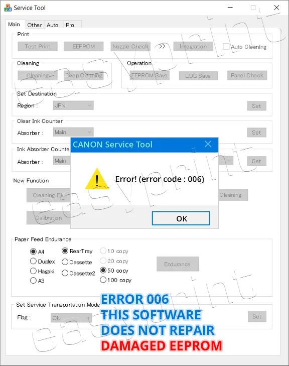 RESET CANON PRINTER - ORIGINAL CANON SERVICE TOOL V5610
