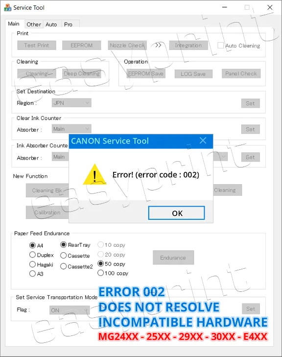 RESET CANON PRINTER - ORIGINAL CANON SERVICE TOOL V5610