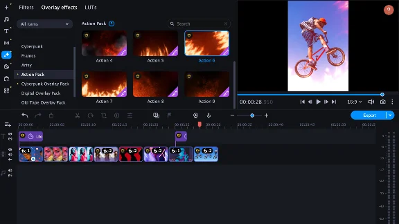 Movavi Video Editor 2024 - Action Pack DLC