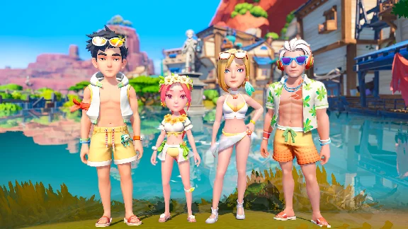 My Time at Sandrock - Swimwear: Logan, Grace, Elsie, Qi