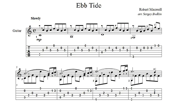 Ebb Tide (Robert Maxwell) guitar cover