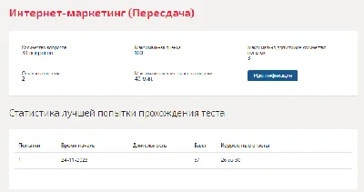 Internet marketing. Test Synergy/MIT 2023 (87 points)