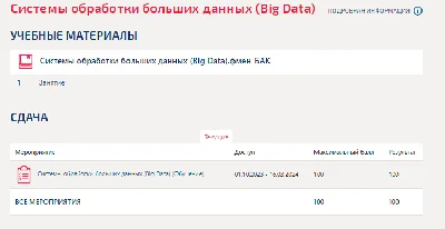 Big Data Processing Systems. MIT Test